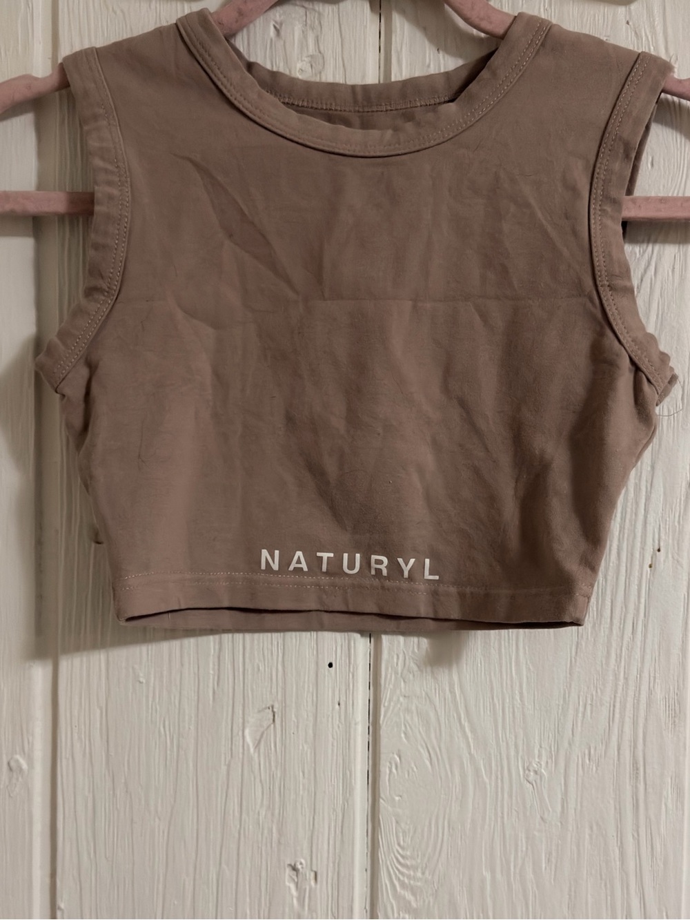 Naturyl Women's Crop Tank Top in Taupe